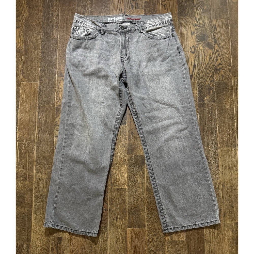 Urban Pipeline Jeans Mens Size W36xL30 Loose Straight Denim Gray Mid Rise